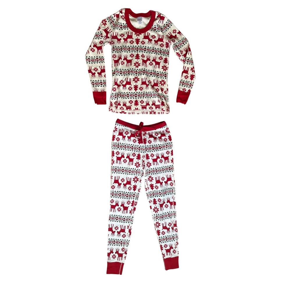 Hanna Andersson Adult Holiday Pajama Set in Reindeer Print Size Small/ XS
